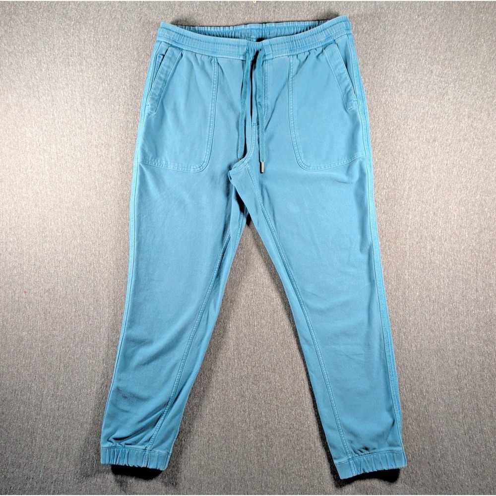 Athleta Farallon Jogger Pants Borealis Green Organic Cotton Sz M Teal Yoga Boho